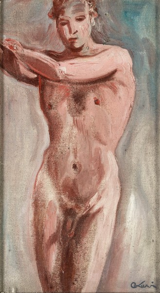 Carlo Levi, Nudo maschile, 1935. Olio su cartone telato, 35x20 cm. Venduto per 1.250 €