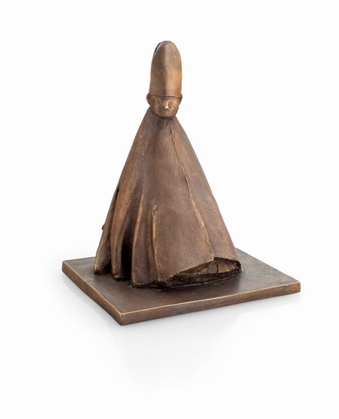 Giacomo Manzù, Cardinale Seduto, 1970. Scultura in bronzo, 33x22x26 cm