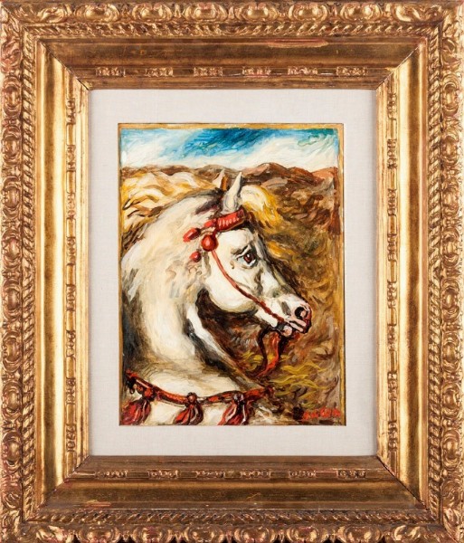 Giorgio De Chirico - Testa di cavallo, 1966. Olio su tela, cm 40x30. Venduto per 60.000 euro