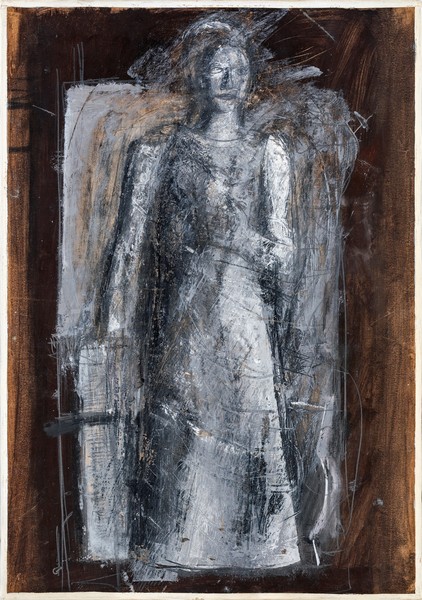 Mario Sironi, Figura (Studio per opera monumentale), 1935. Tecnica mista su carta applicata su tela, cm 46,5x32,5. Venduto per 4.750 euro