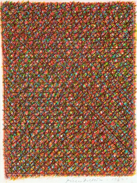 Piero Dorazio, Reticolo, 1960. Pastelli colorati su carta, cm 36x28. Venduto per 25.000 euro