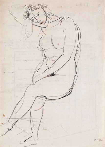 Mario Mafai, nudo di donna. Matita su carta, cm 36x26. Venduto per 350 euro