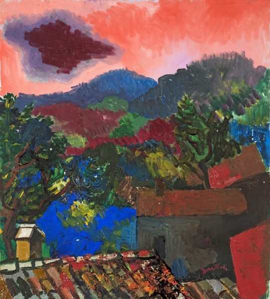 Renato Guttuso, Paesaggio, 1956. Olio su tela, cm 60x55. Venduto per 15.000 euro