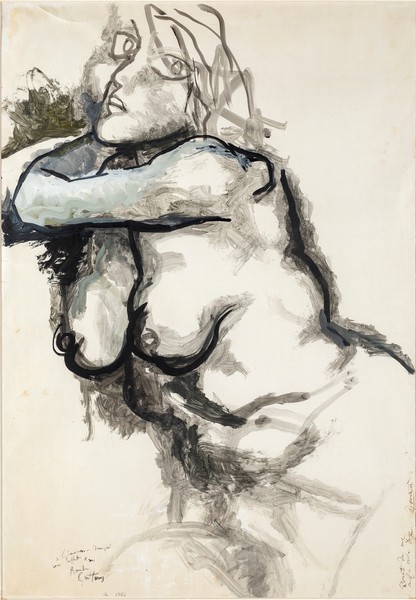 Renato Guttuso, Nudo femminile, 1962. Tempera su carta, cm 100x70. Venduto per 5.000 euro