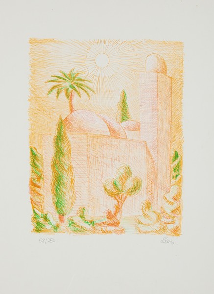 Salvo, Minareto. Litografia, cm 70x50